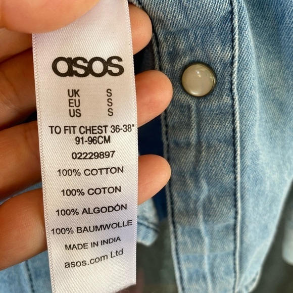 ASOS denim pearl snap button down - Picture 5 of 6